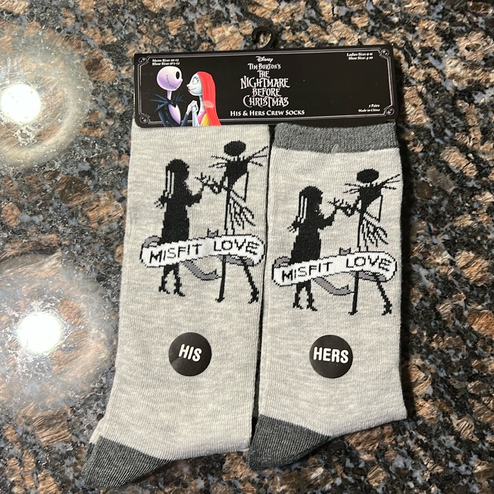 NWT Disney NBC His and Her Sock Set 🖤